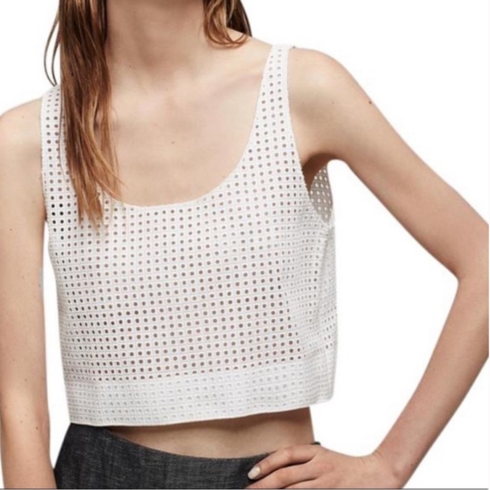 Rag‎ & Bone | White Lakewood Eyelet Crop Top 0